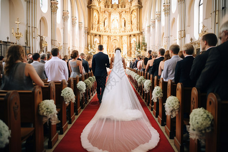 教堂里举行的婚礼图片