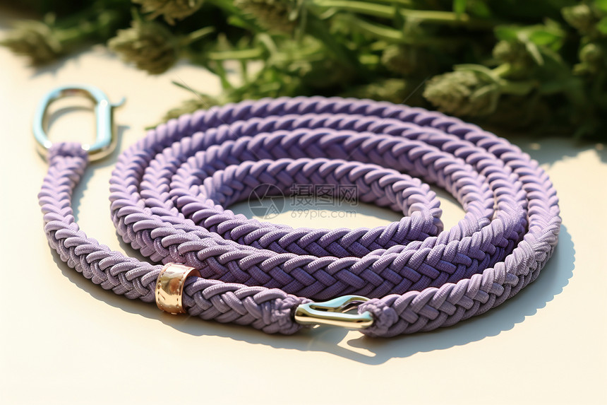 紫色柔软的牵引绳图片