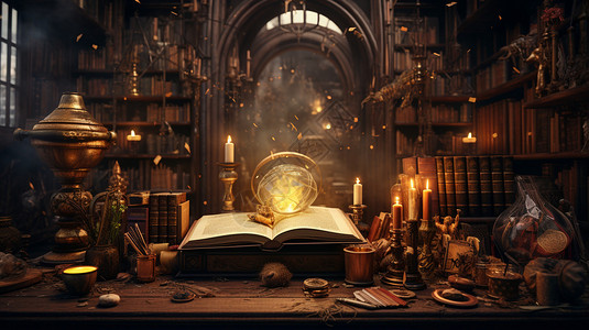 魔法屋里的书本图片