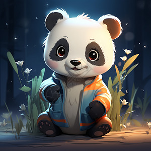 熊猫幼崽卡通的熊猫形象插画