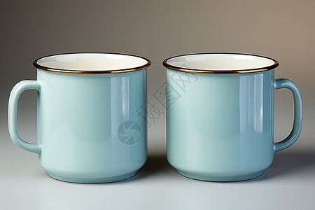 双蓝咖啡杯静物辈子高清图片