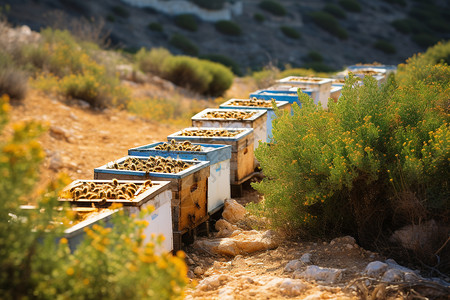 蜂蜜采集采集花蜜与花粉背景