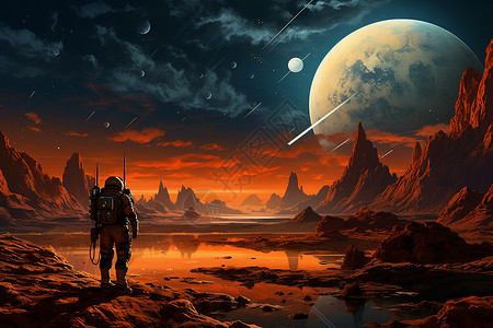 梦想一定会实现火星上的梦想实现插画