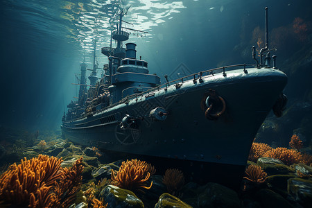 深海探险的潜艇上图片