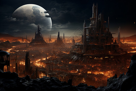 火星的未来之城背景图片