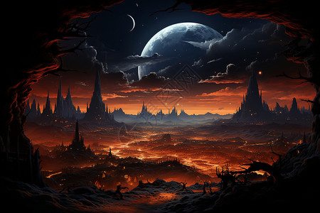 火星上的红色幻景背景图片