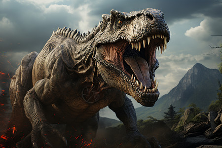 黑龙江植物园之恐龙园煉獄之火中的恐龙设计图片
