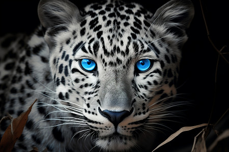 一只白色豹子背景图片