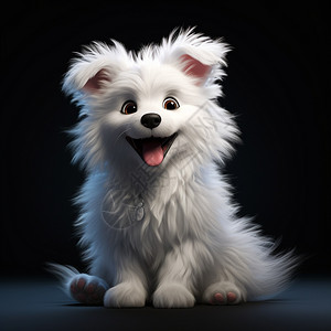 可爱白色毛皮的狗图片