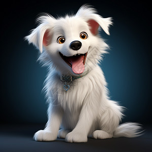 动物毛皮白色毛皮的狗插画