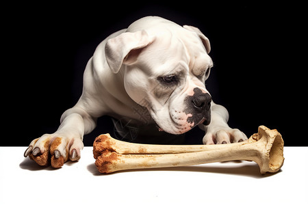 小狗吃骨头小狗和一根骨头背景