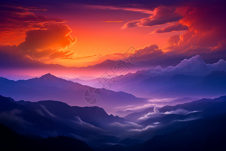 山脉日出背景图片