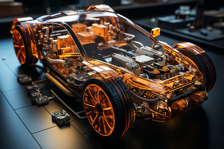 发艺造型电动车的高效环保运行渲染图设计图片