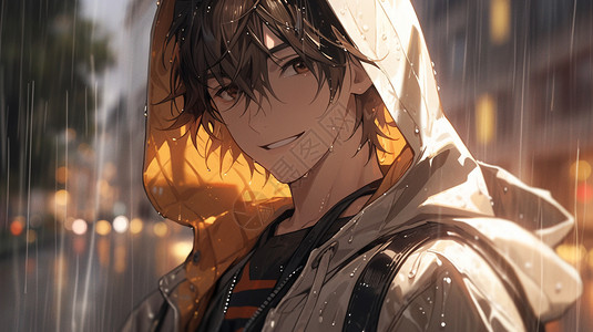 雨中的男子背景图片