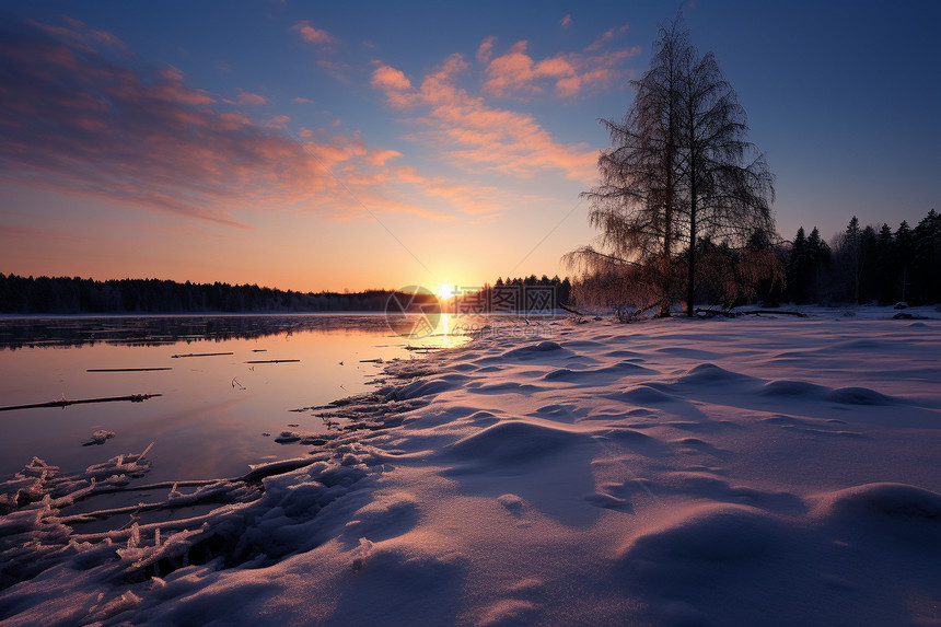 冬日的夕阳图片