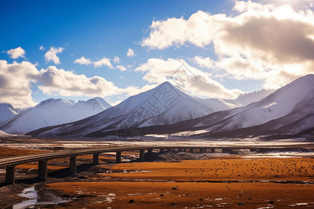 高原雪山的美丽景观图片