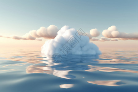 云层在湖上漂浮高清图片
