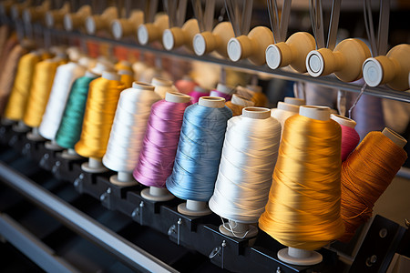 丝绸工厂中的纱线图片
