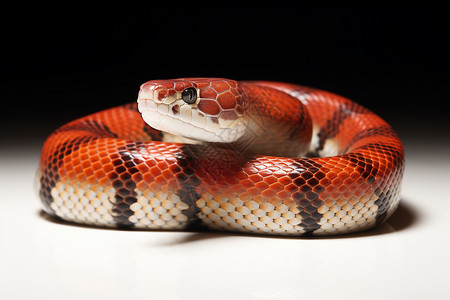 爬行宠物白色红黑相间的蛇背景