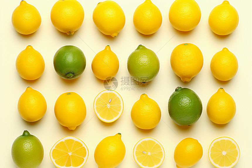 酸甜可口的柠檬和西洋柚图片