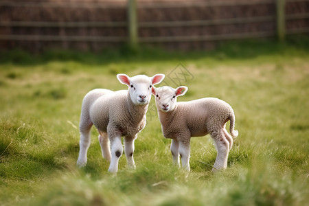 乡村田野中养殖的羊群图片