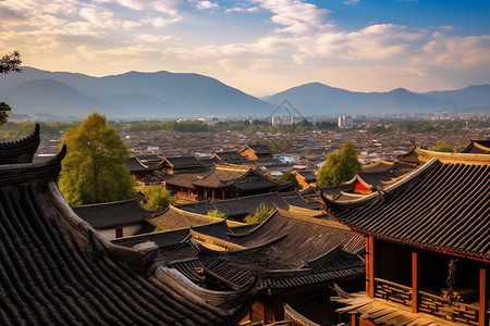 云南丽江古城的美丽景观背景图片