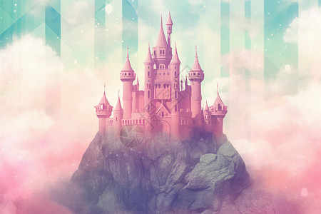 中世纪童话城堡创意插图图片