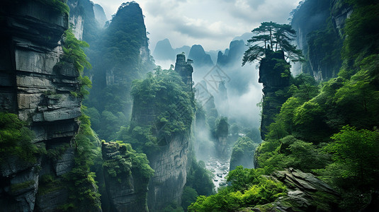 险峻的山峰背景图片