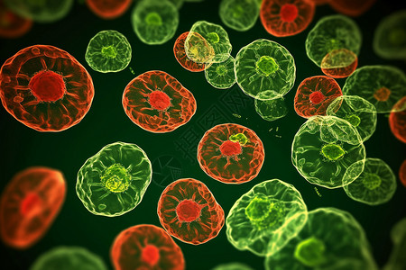 创意生物学病毒细胞概念图背景图片