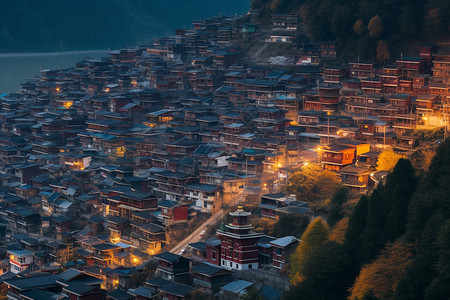 壮观的藏族建筑背景图片