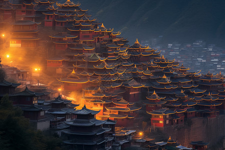 西藏甘孜的美丽景观背景图片
