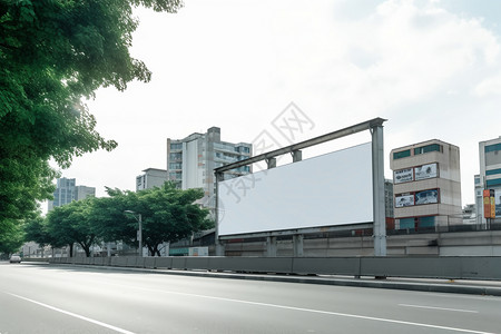 城市中的大型广告牌背景图片