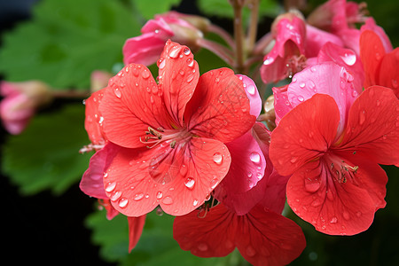 雨后的天竺葵背景图片