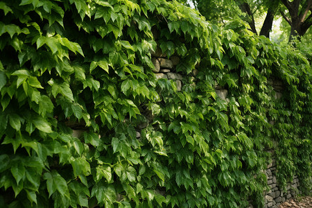 藤曼植物墙壁上爬满了常春藤背景