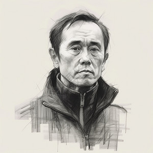 男人的铅笔素描肖像背景图片