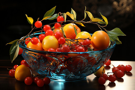 玻璃碗里的番茄蛏子高清图片