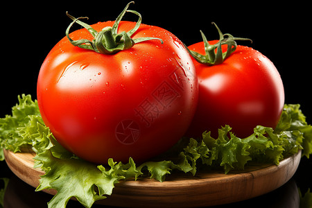 新鲜的番茄与生菜图片