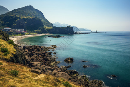 山海间的风景背景图片