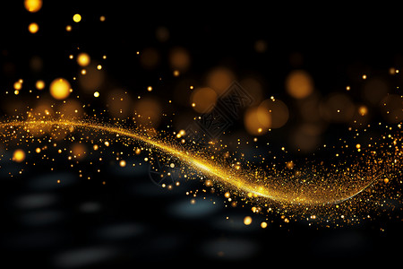 金色粒子素材夜晚中金色的光芒背景