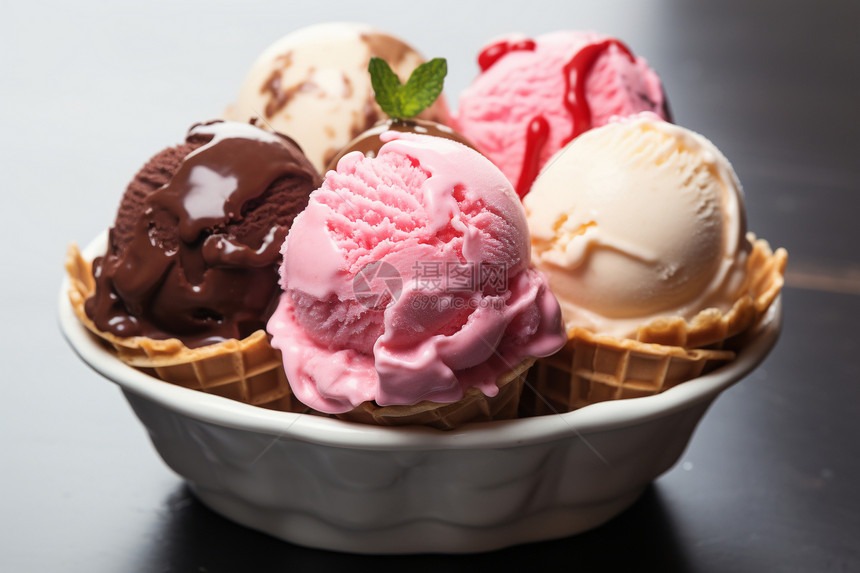 乳制品的冰淇淋图片