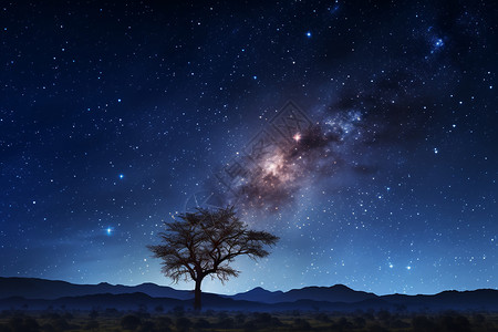 草原之夜宇宙星空的背景设计图片