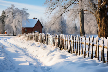 冬日中的乡村图片