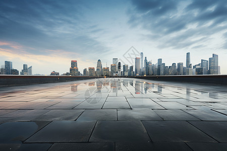 现代的城市天际线背景图片