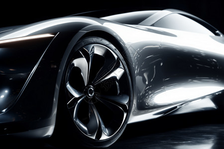 未来车辆的高性能车轮背景图片