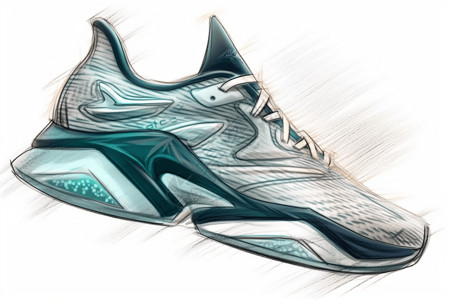 白鞋素描素材男士运动鞋的设计插画