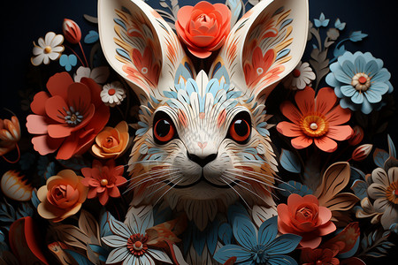 设计的兔年艺术品背景图片