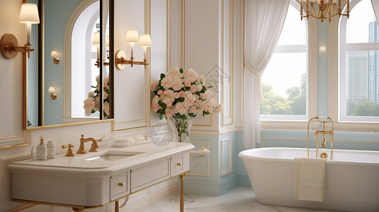 柔和明亮的的浴室图片