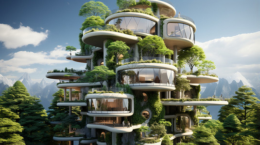 绿色的建筑设计背景图片