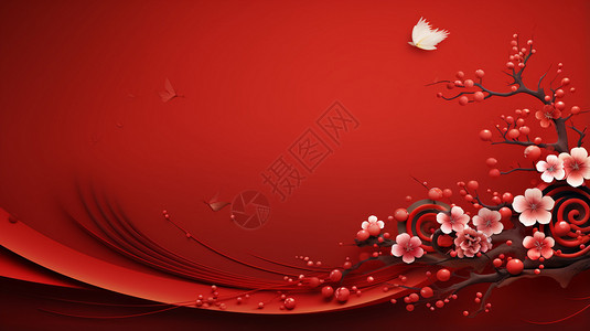 花卉红色的背景图片