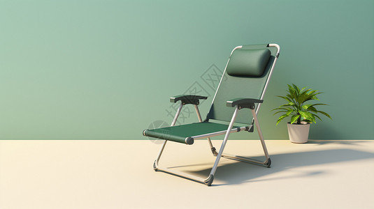 绿色座椅的模型图片